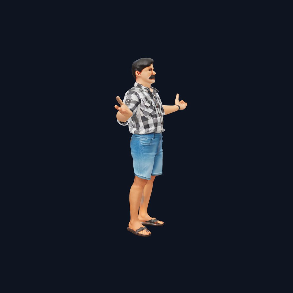 Casual Checkered Shirt Man Rigged and Animated D Model